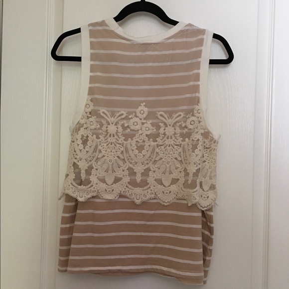 Anthropologie Postmark Nautique Striped Lace Tank - Picture 3 of 6